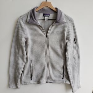 Patagonia Womens Cables Grey Zip Up Sweater